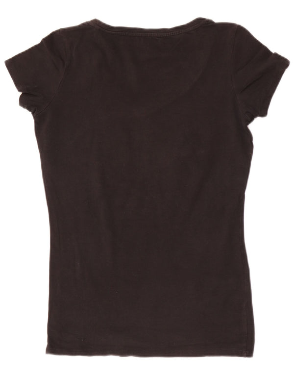 Guess Womens Graphic T-Shirt Top UK 12 Medium Black