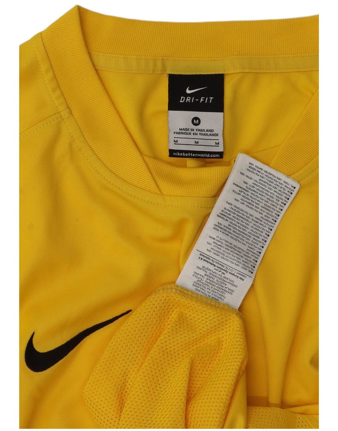 Nike Herre Dri Fit T-shirt Top Medium Gul Polyester