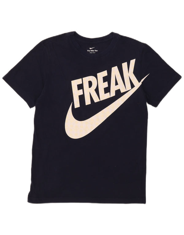 Nike Mens Dri Fit Graphic T-Shirt Top Small Navy Blue Cotton