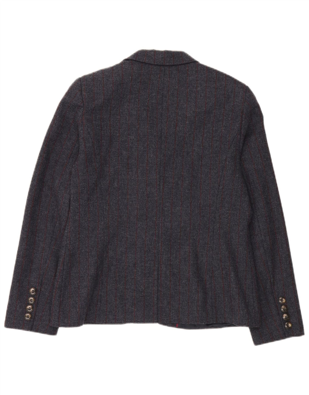 Crew Clothing Veste blazer à 2 boutons pour femme UK 14 Grande laine à fines rayures grises