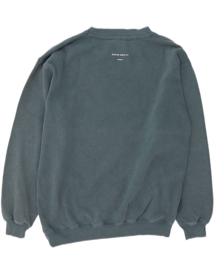 VINTAGE Mens Graphic Sweatshirt Jumper XL Blue Cotton