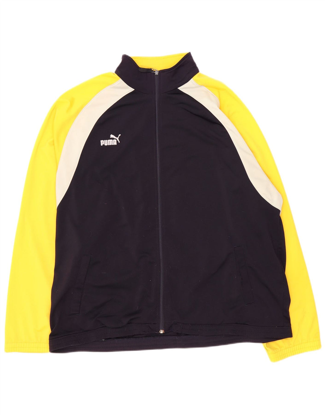 Puma Mens Tracksuit Top Jacket 2XL Navy Blue Colourblock Polyester
