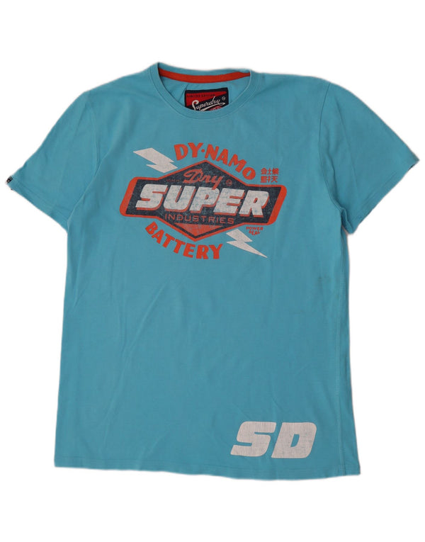Superdry Herre almindelig grafisk T-shirt top XL blå bomuld