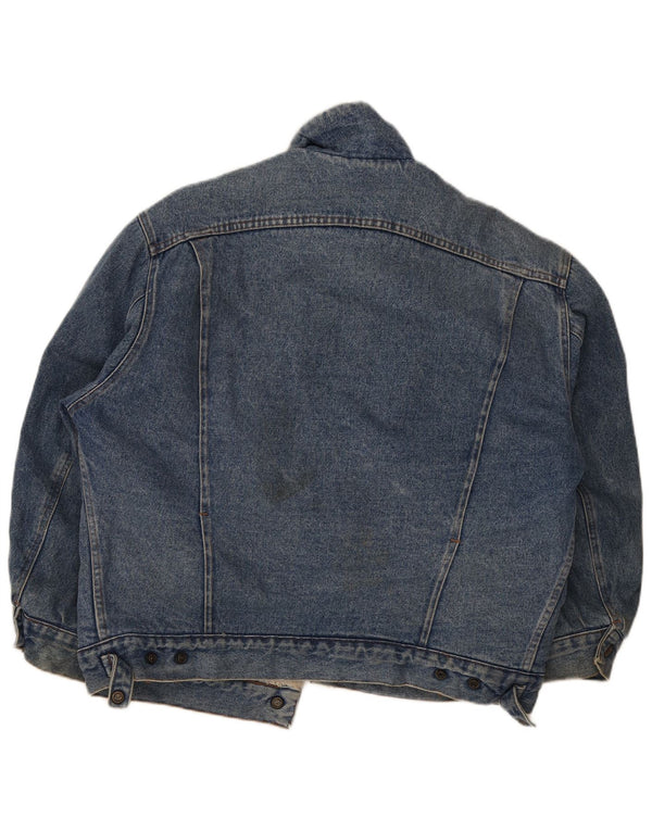 Rifle Herre Sherpa Denim Jacket UK 38 Medium Blue Cotton