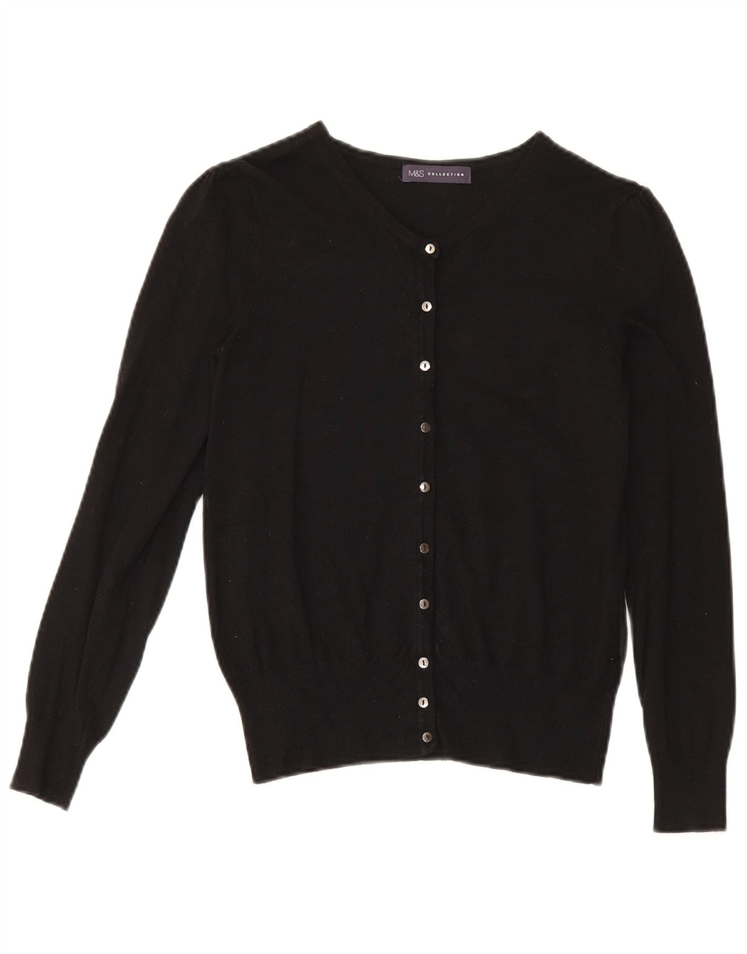 Marks & Spencer Womens Cardigan Sweater UK 10 Small Black