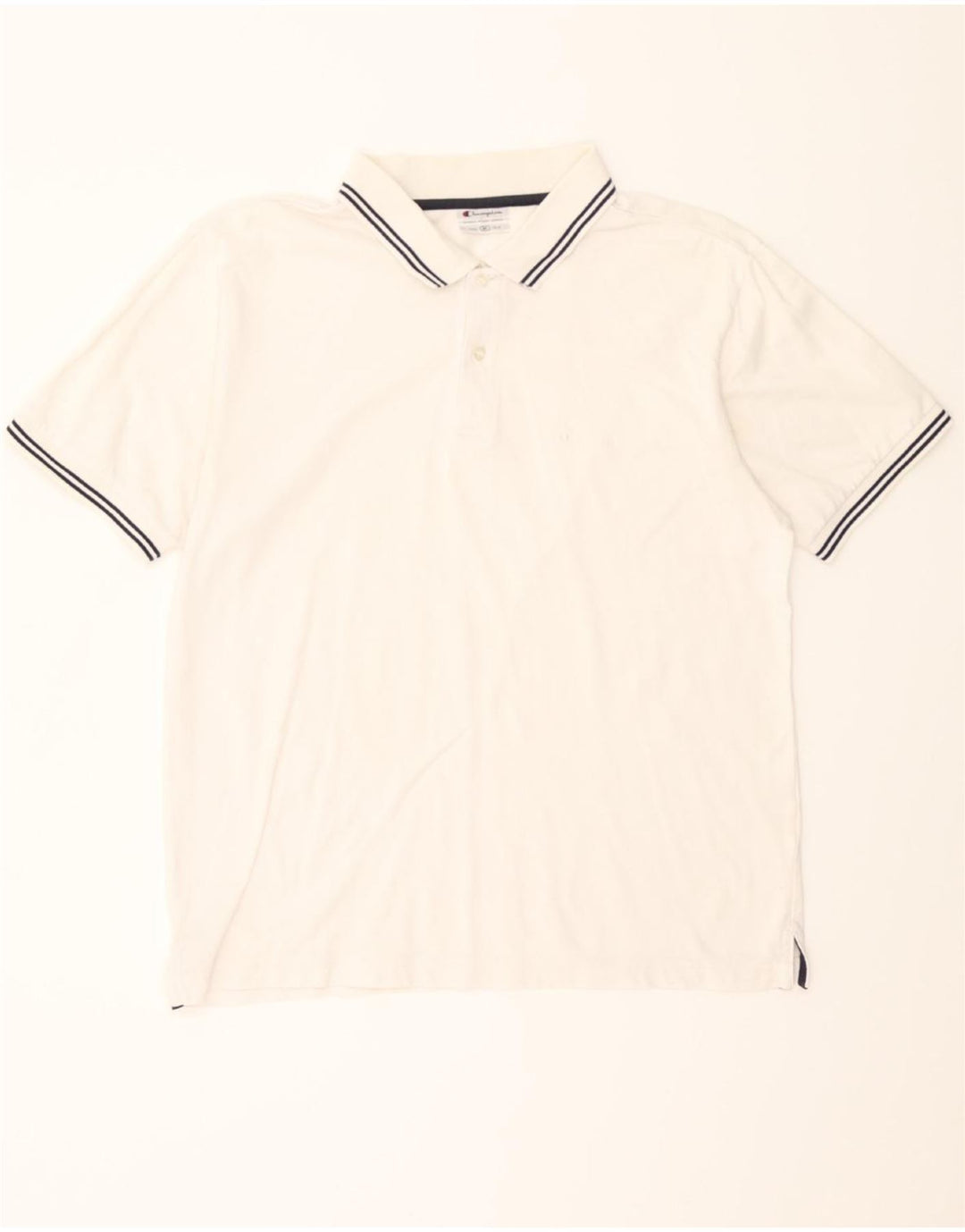 CHAMPION Mens Polo Shirt Medium White Vintage Champion and Second-Hand Champion from Messina Hembry 