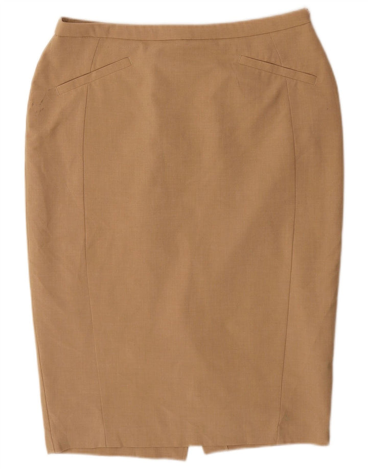 Marks & Spencer Womens Pencil Skirt UK 14 Large W32  Beige Polyester