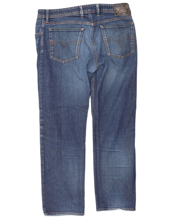 Diesel Mens Waykee Regular Straight Jeans W34 L28 Blue Cotton