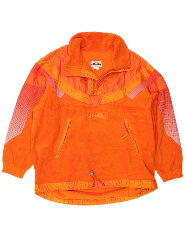 Maglione in pile da uomo Ellesse con zip e collo IT 54 XL Poliestere color block arancione