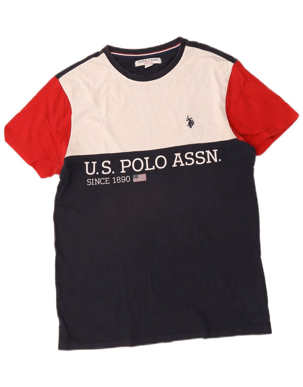 U.S. Polo Assn. Herre grafisk T-shirt Top Medium Marineblå Colourblock