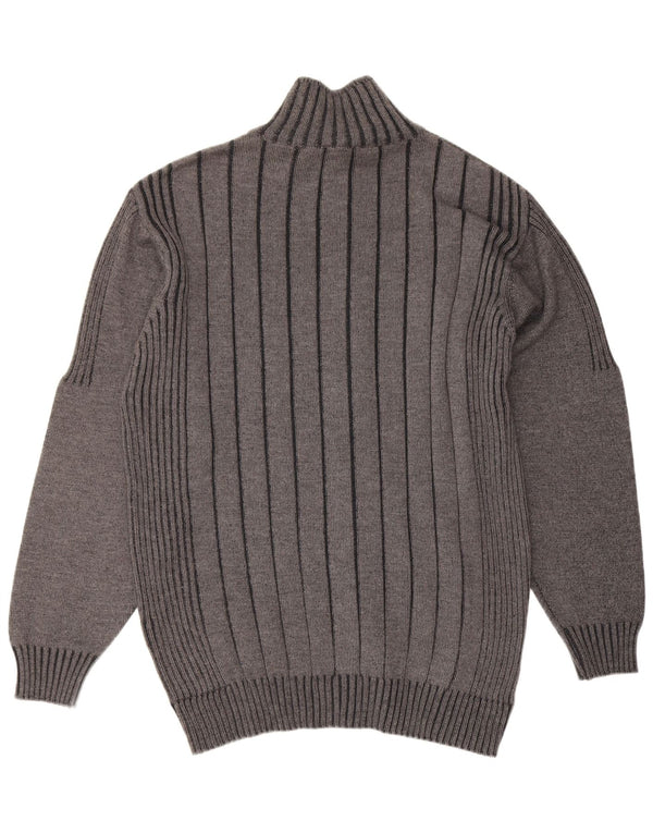 Suéter masculino com zíper completo Engbers UK 44 XL algodão cinza
