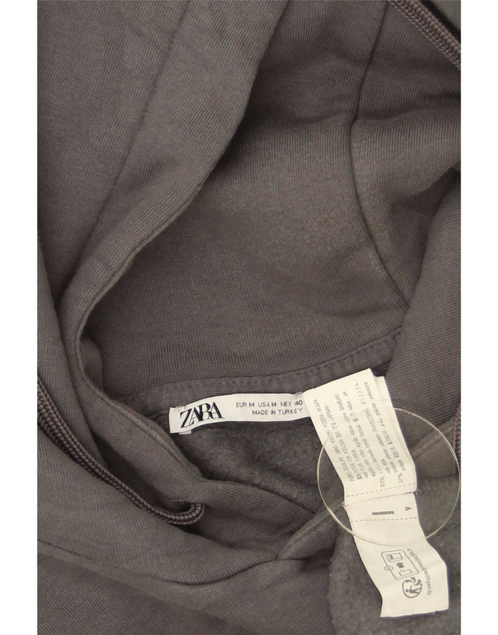 Zara Mens Hoodie Jumper Medium Grey Cotton