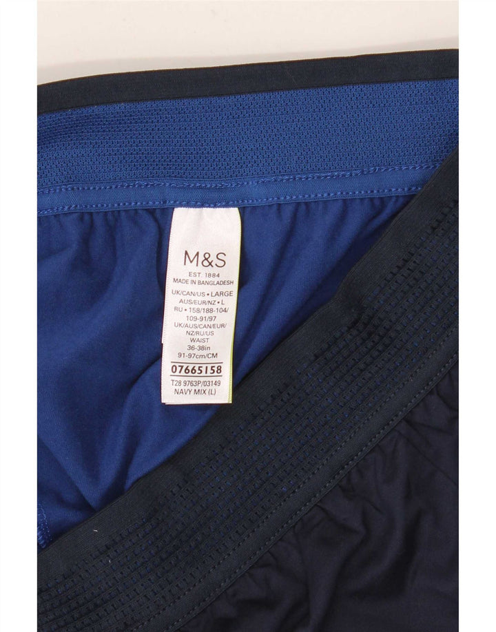 Marks & Spencer Mens Sport Shorts Large Navy Blue Polyester