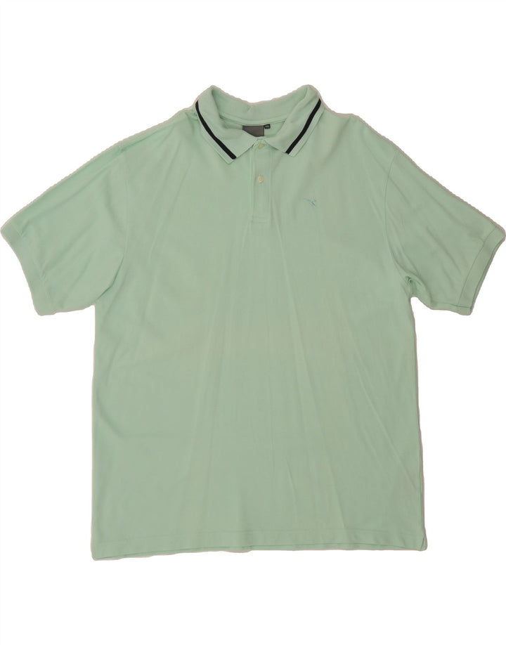 DIADORA Mens Polo Shirt 2XL Green Cotton Vintage Diadora and Second-Hand Diadora from Messina Hembry 