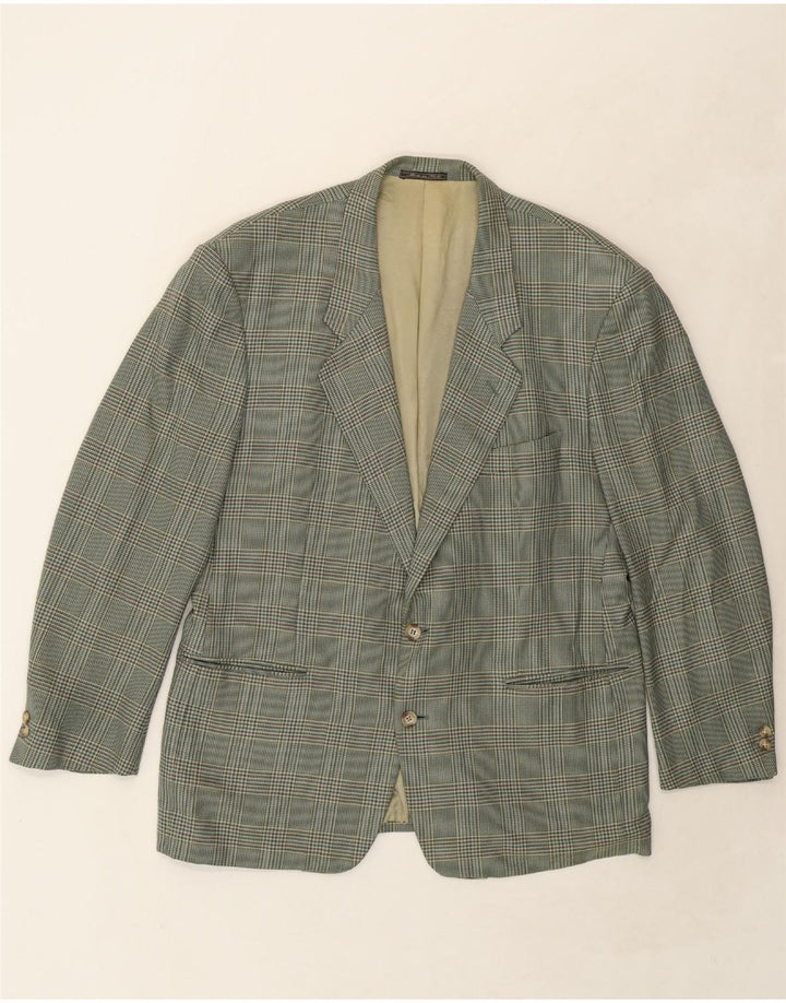 CORNELIANI Mens 2 Button Blazer Jacket UK 40 Large Green Check Vintage Corneliani and Second-Hand Corneliani from Messina Hembry 
