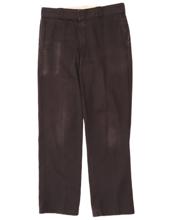 Dickies Mens Straight Chino Trousers W32 L32 Black