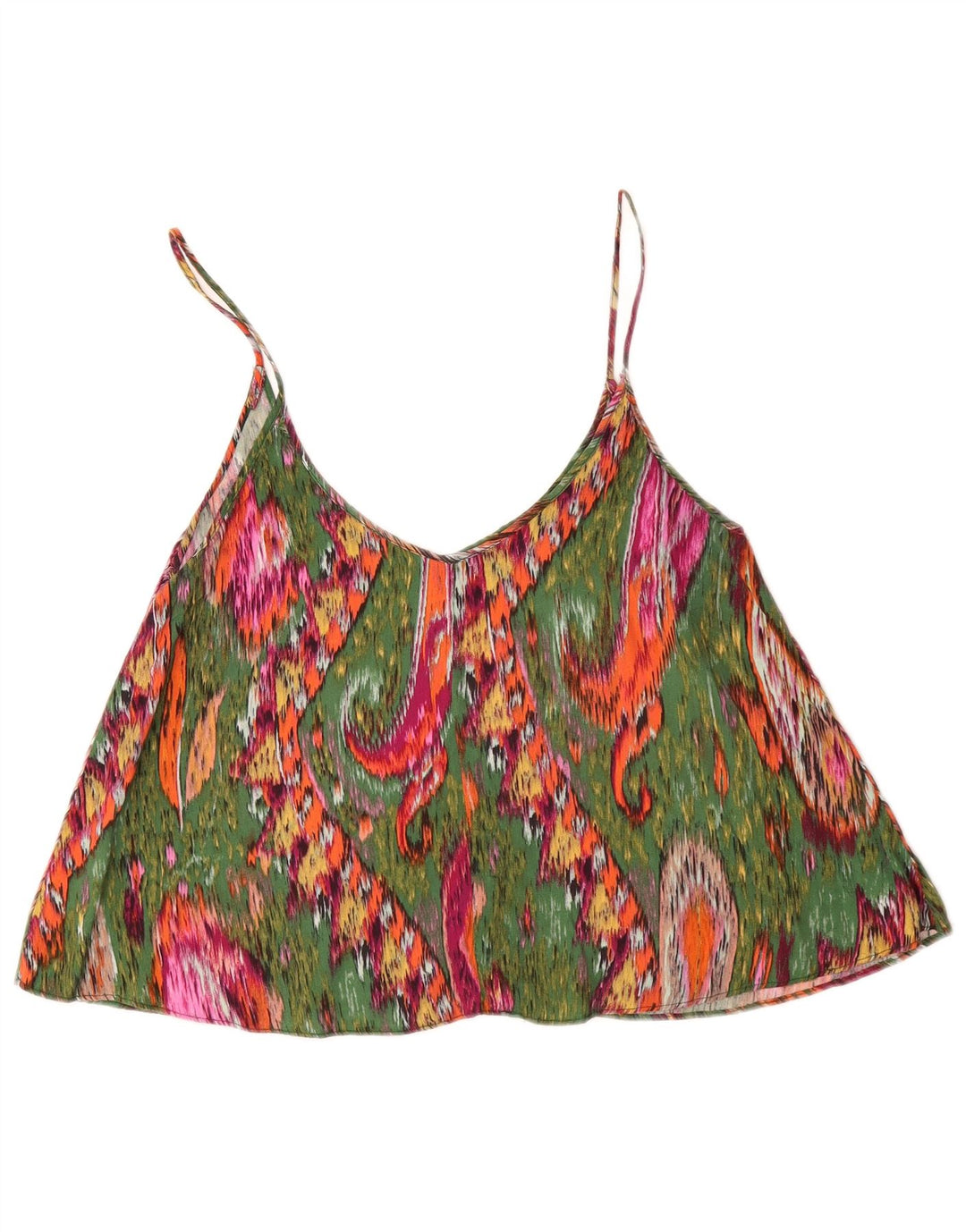 ZARA Womens Crop Cami Top UK 10 Small Multicoloured Paisley