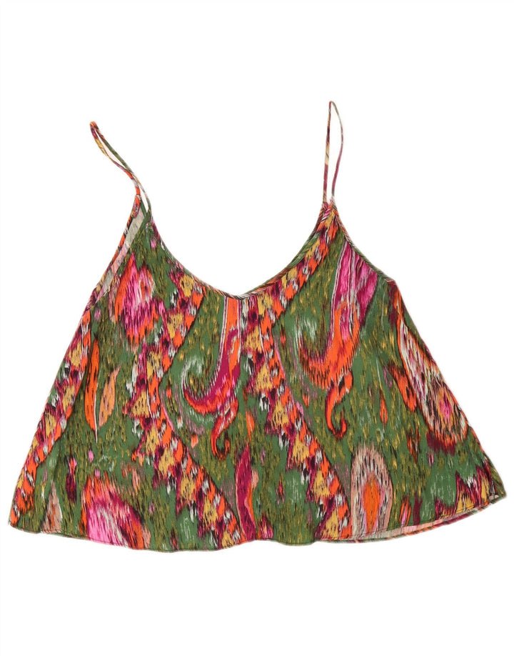 ZARA Womens Crop Cami Top UK 10 Small Multicoloured Paisley