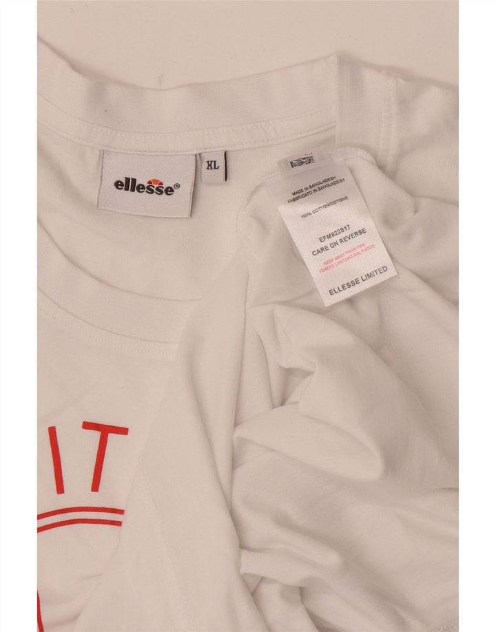 ELLESSE Herre Grafisk Vest Top XL Hvid Bomuld