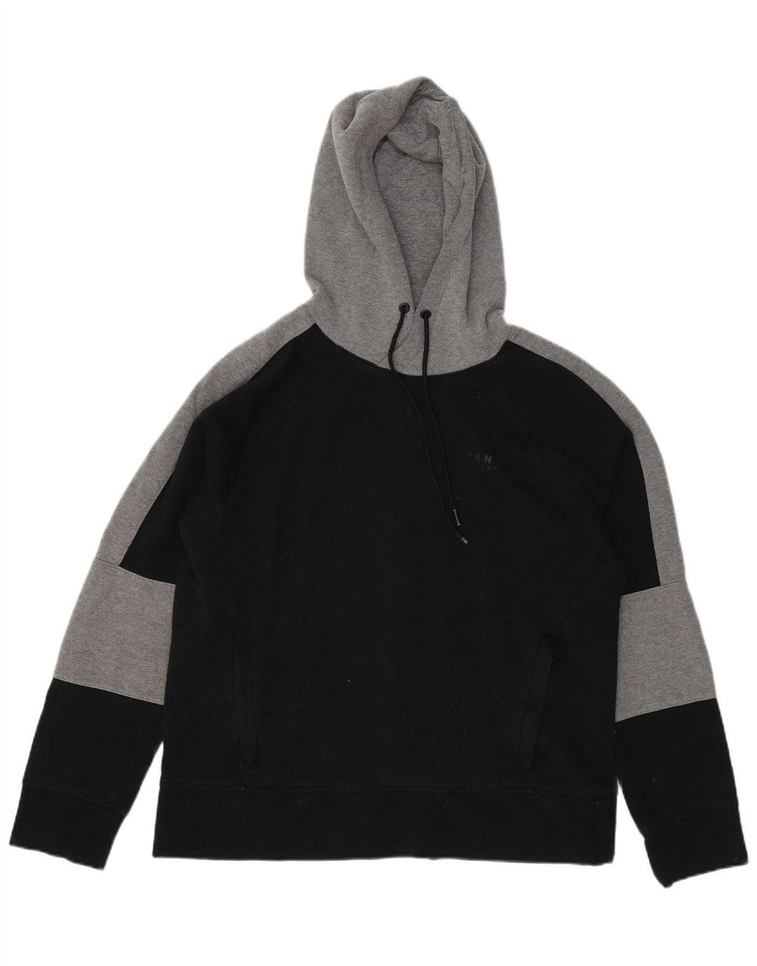 Suéter com capuz masculino DKNY médio preto colorblock algodão