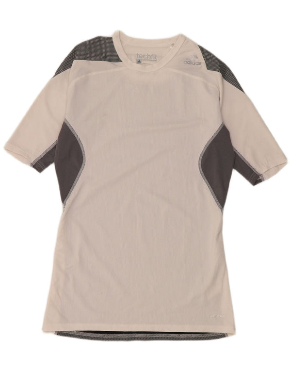 Adidas Mens Compression Graphic póló felső nagy fehér Colourblock