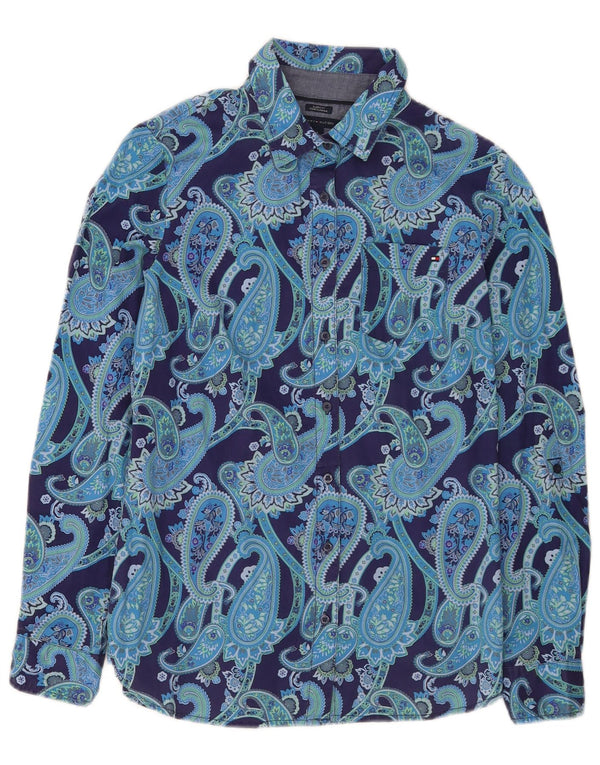 Tommy Hilfiger Damen-Hemd mit klassischer Passform, UK 10, Small Blue Paisley Modern
