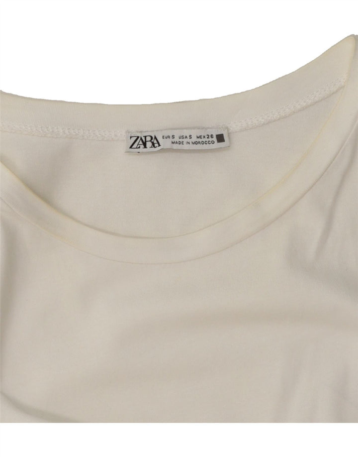 ZARA Womens Blouse Top UK 10 Small White Vintage Zara and Second-Hand Zara from Messina Hembry 