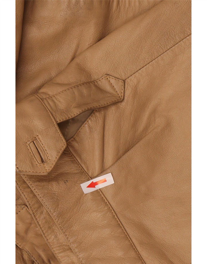 Vintage herre læderjakke IT 52 XL Beige