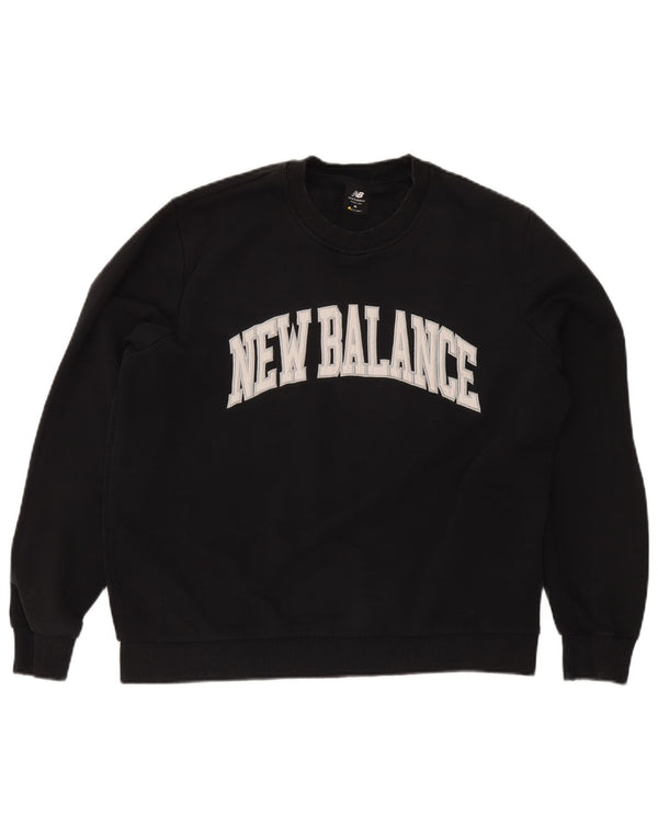 New Balance Herre Grafisk Sweatshirt Jumper Medium Sort Bomuld