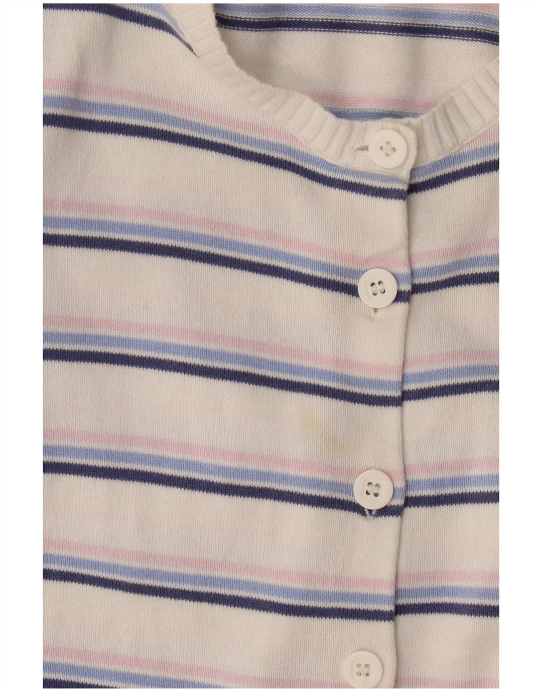 Marks & Spencer Womens Cardigan Sweater UK 16 Large White Striped