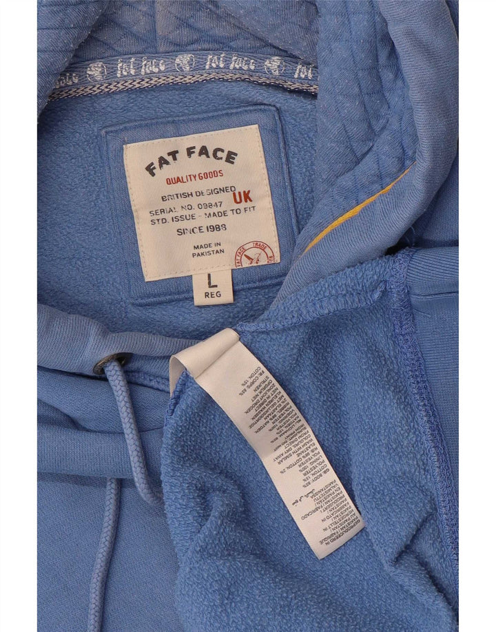 Fat Face Mens Hoodie Jumper Large Blue Cotton