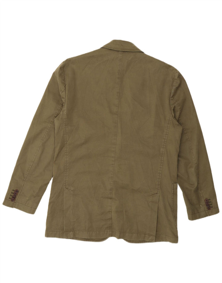 Orvis Mens 2 Button Blazer Jacket UK 40 Large Khaki Cotton
