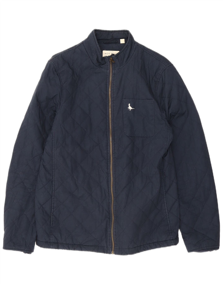 Jack Wills Mens Quilted Jacket UK 38 Medium Navy Blue Cotton