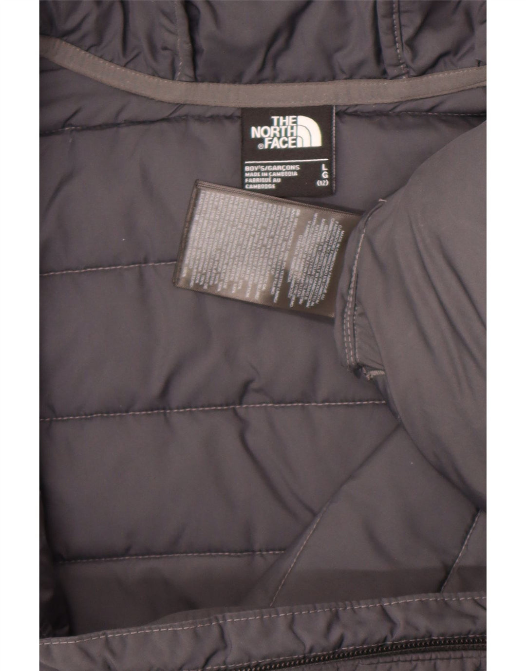 The North Face Boys Polstret Hættejakke 11-12 År Stor Grå Polyester