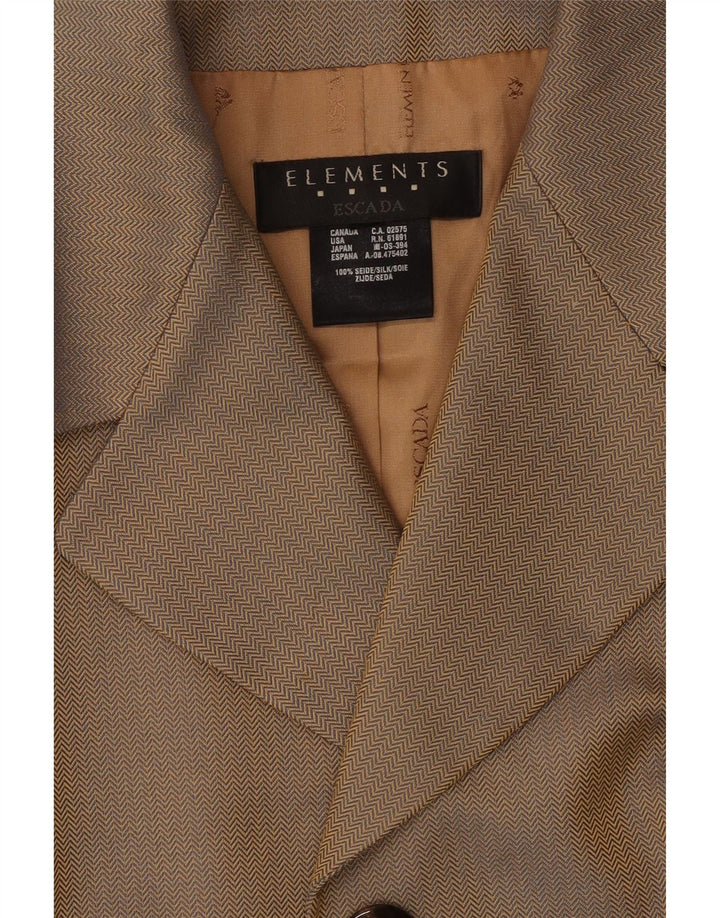 Giacca blazer da donna Elements Escada UK 12 Beige medio a spina di pesce