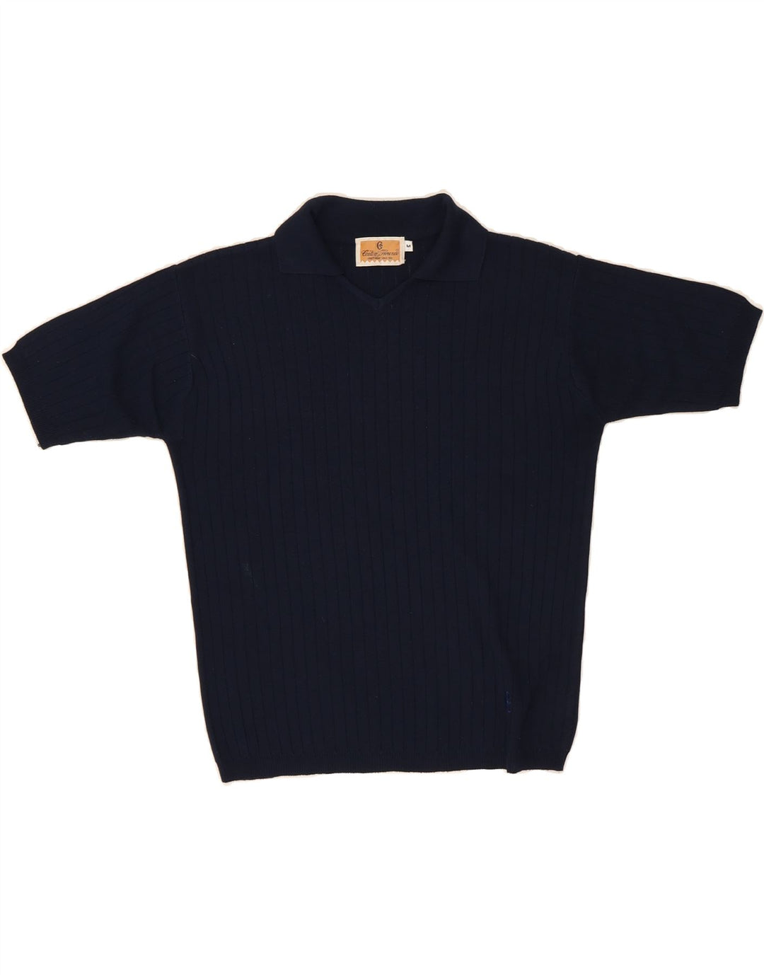 CONTE OF FLORENCE Womens Polo Neck Jumper Sweater UK 14 Medium Navy Blue Vintage Conte of Florence and Second-Hand Conte of Florence from Messina Hembry 