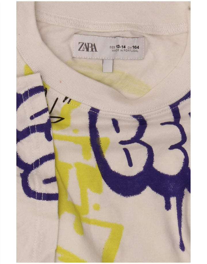ZARA Boys Graphic T-Shirt Top 13-14 Years White