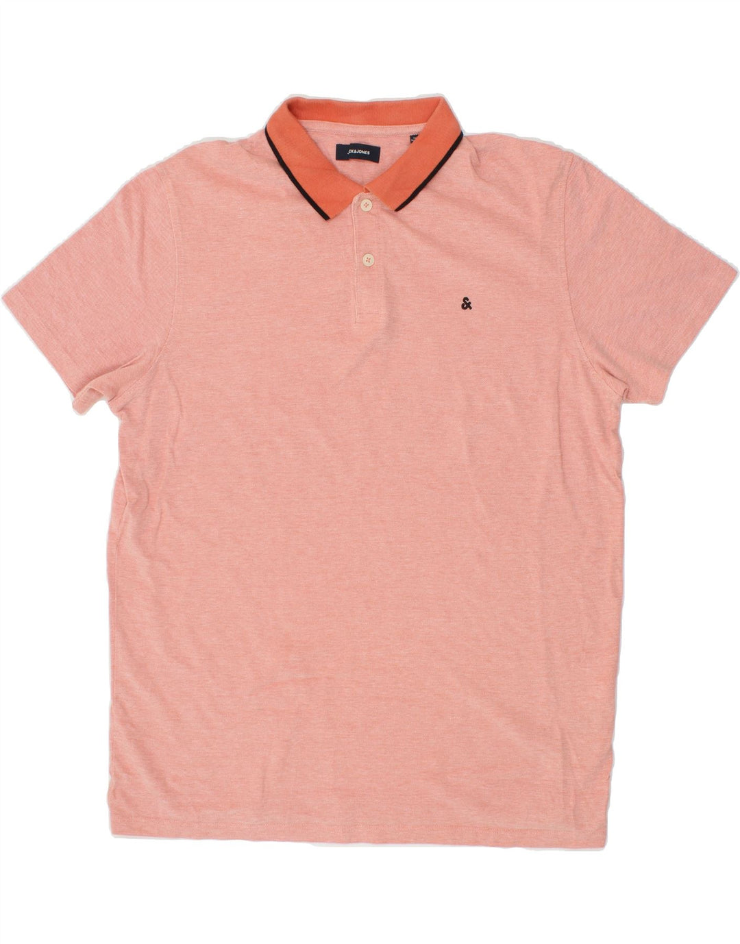 JACK & JONES Mens Polo Shirt Large Orange Cotton Vintage Jack & Jones and Second-Hand Jack & Jones from Messina Hembry 
