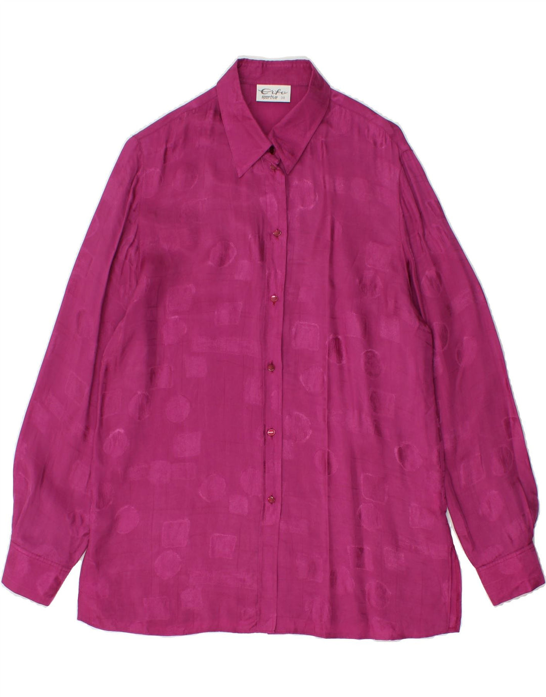 VINTAGE Womens Shirt Blouse EU 38 Medium Purple Geometric Cupro Vintage Vintage and Second-Hand Vintage from Messina Hembry 