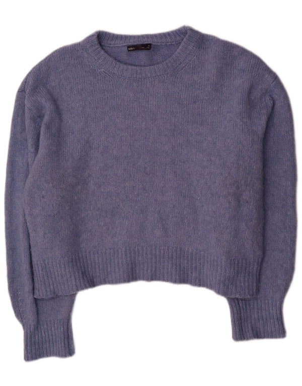 Marks & Spencer Dame Crop Boat Neck Jumper Sweater UK 18 XL Blå