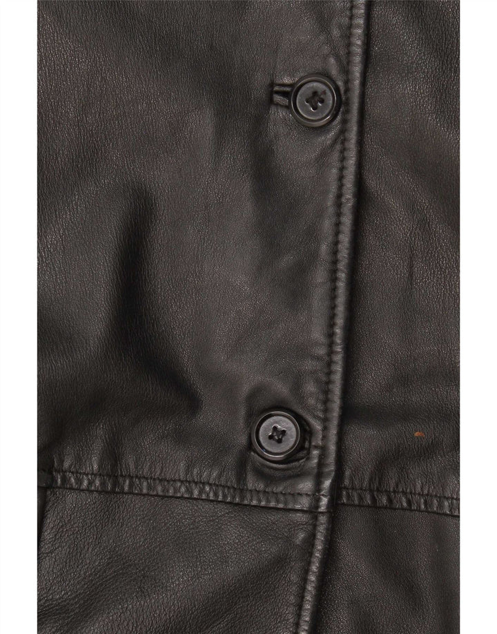 Conbipel Damen Loose Fit Lederjacke IT 42 Medium Schwarz