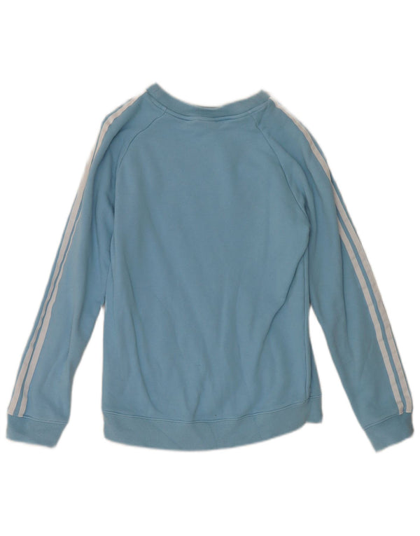 Adidas Womens Sweatshirt Jumper UK 8 Small Blue Cotton Sports