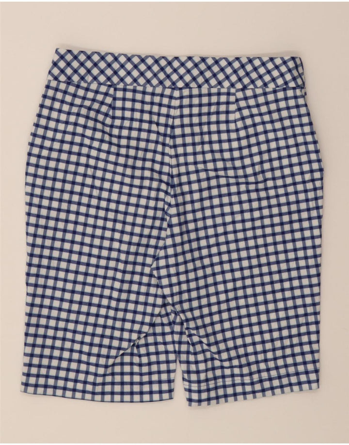 IZOD Womens Chino Shorts US 10 Large W32  Blue Check Polyester Vintage Izod and Second-Hand Izod from Messina Hembry 