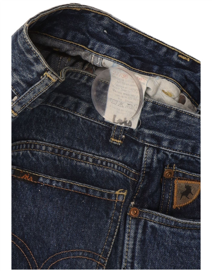 Lois Womens Distressed Straight Jeans W27 L36 Blue Cotton