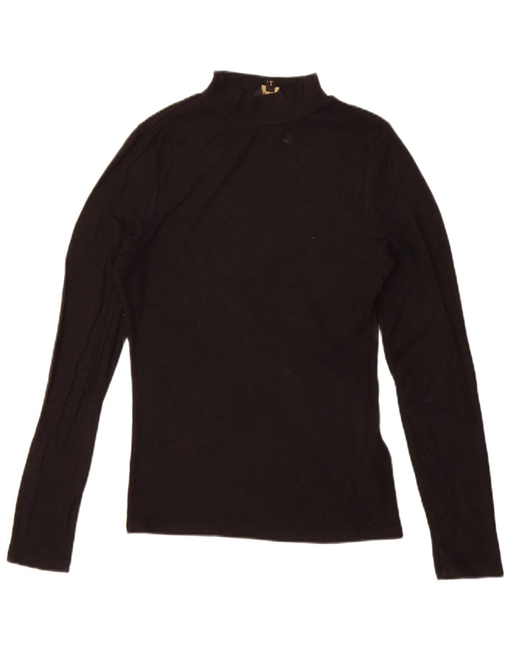 Ted Baker Damen-Top mit langen Ärmeln, Größe 2, S, schwarze Viskose