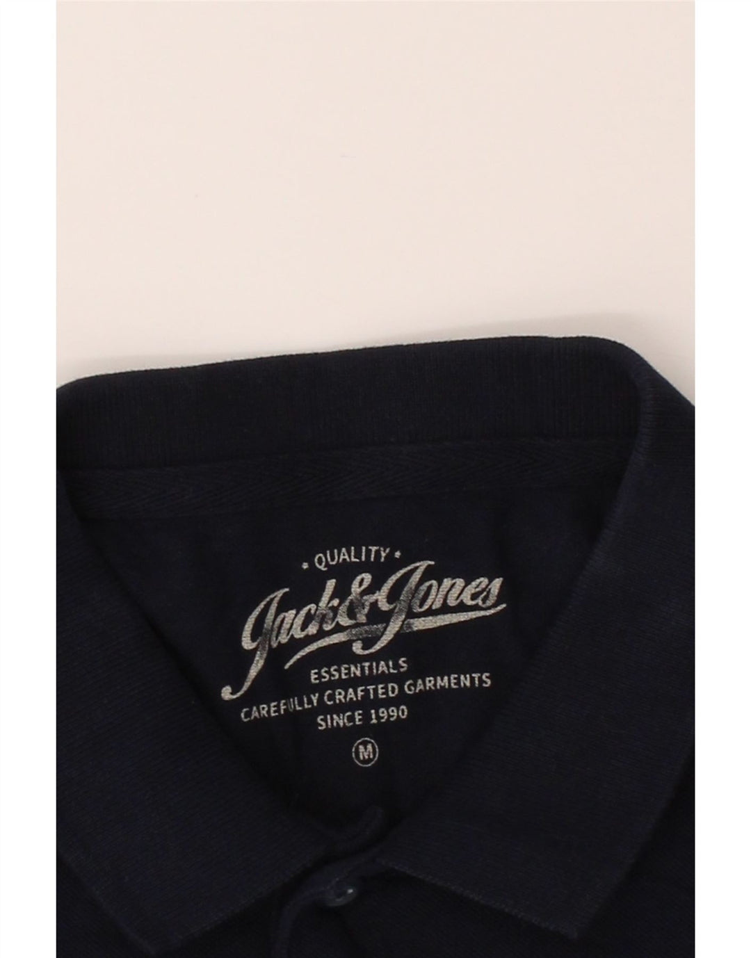 JACK & JONES Mens Polo Shirt Medium Navy Blue Cotton Vintage Jack & Jones and Second-Hand Jack & Jones from Messina Hembry 