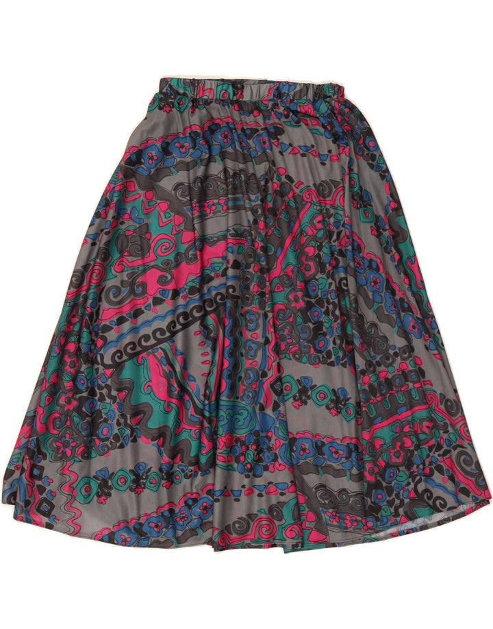 VINTAGE Womens A-Line Skirt W28 Medium  Grey Paisley Vintage Vintage and Second-Hand Vintage from Messina Hembry 