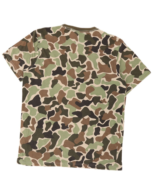 Adidas Mens Graphic T-Shirt Top Medium Green Camouflage Cotton