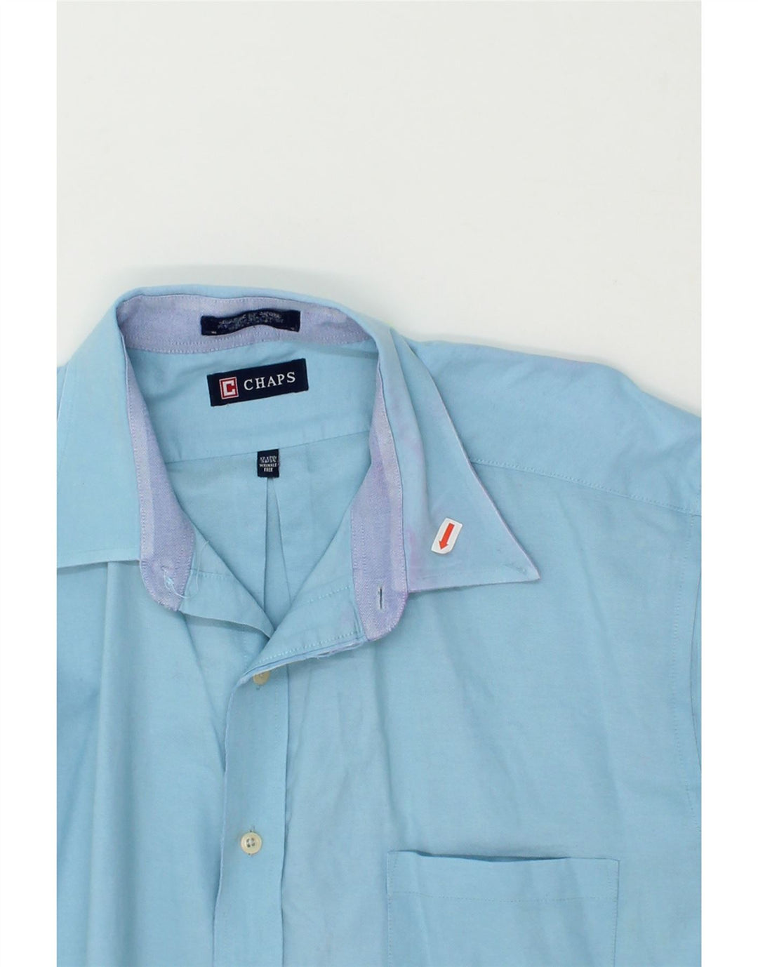CHAPS Mens Shirt Size 17 1/2 XL Blue Cotton Vintage Chaps and Second-Hand Chaps from Messina Hembry 