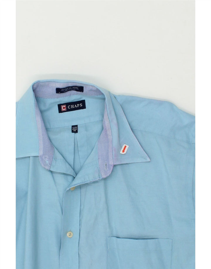 CHAPS Mens Shirt Size 17 1/2 XL Blue Cotton Vintage Chaps and Second-Hand Chaps from Messina Hembry 